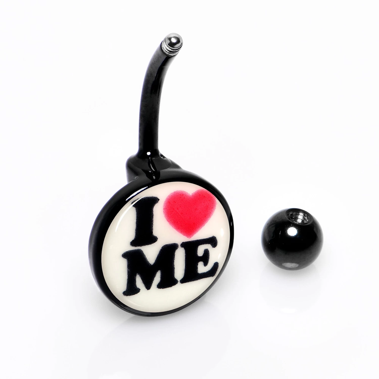 Black Glow In The Dark I Love Me Belly Ring 5 Black Glow In The Dark I Love Me Belly Ring - Image 5