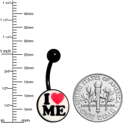 Black Glow In The Dark I Love Me Belly Ring 15 Black Glow In The Dark I Love Me Belly Ring -Body Jewelry Store CUBNA BKGL ILOVEME.otherimage7