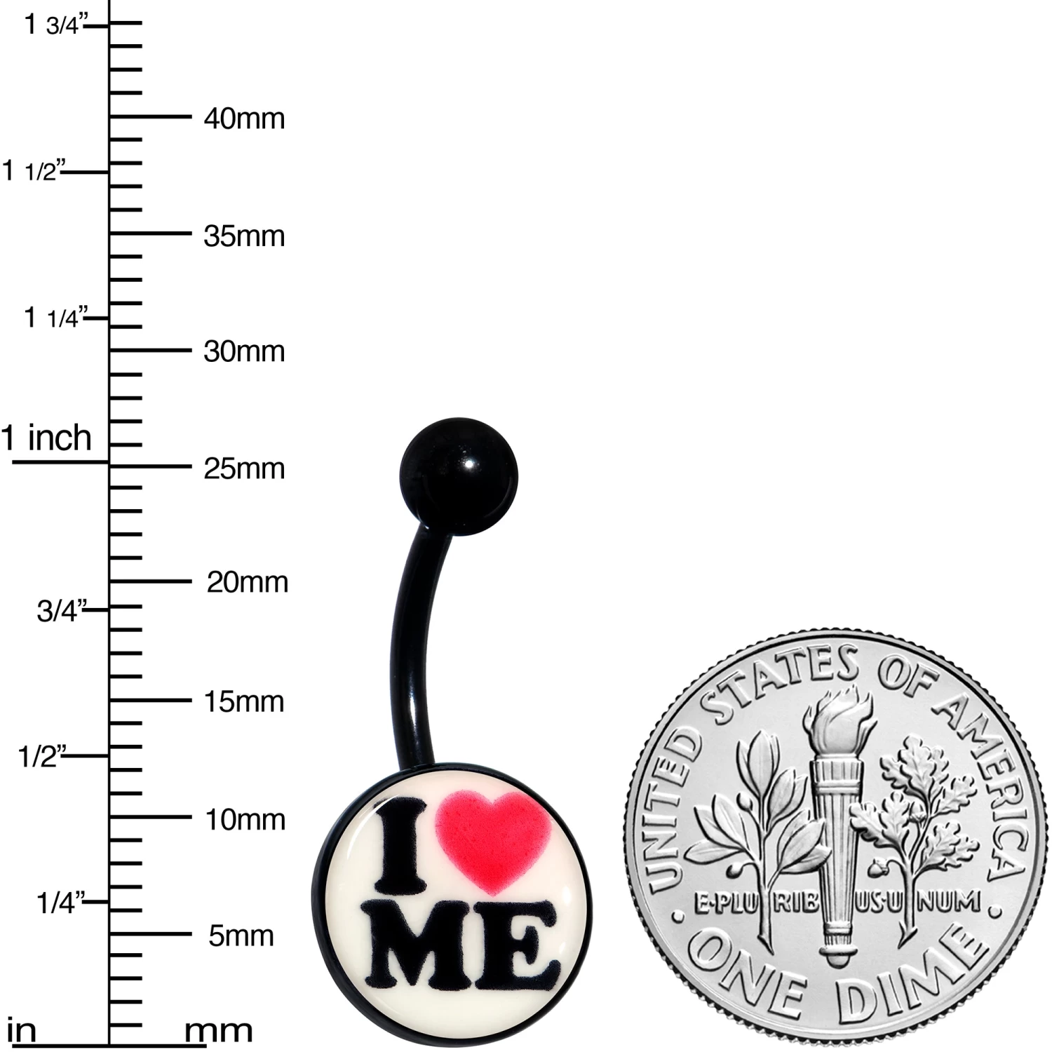 Black Glow In The Dark I Love Me Belly Ring 8 Black Glow In The Dark I Love Me Belly Ring - Image 8