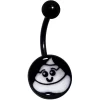Black Glow In The Dark Poop Belly Ring