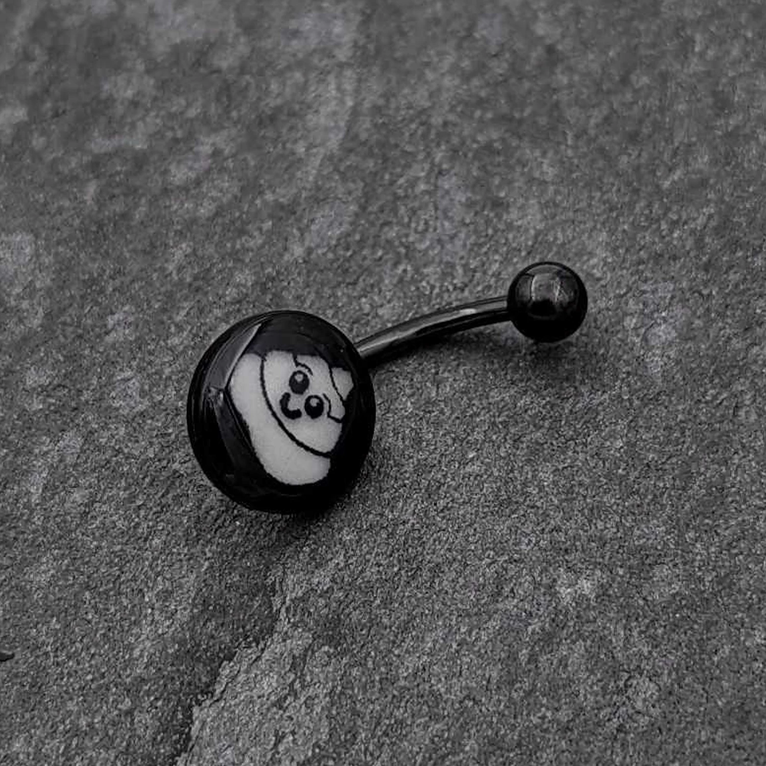Black Glow In The Dark Poop Belly Ring 5 Black Glow In The Dark Poop Belly Ring - Image 5