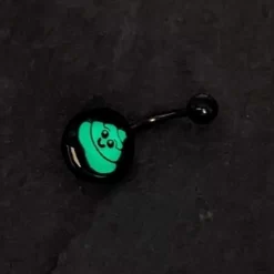 Black Glow In The Dark Poop Belly Ring 13 Black Glow In The Dark Poop Belly Ring -Body Jewelry Store CUBNA BKGL POOP.otherimage5