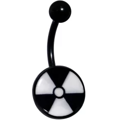 Black Glow In The Dark Radioactive Belly Ring