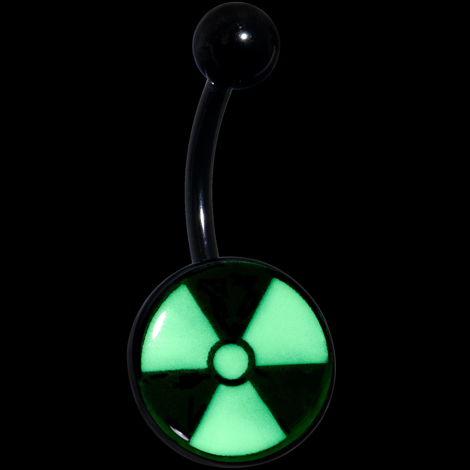 Black Glow In The Dark Radioactive Belly Ring 2 Black Glow In The Dark Radioactive Belly Ring - Image 2