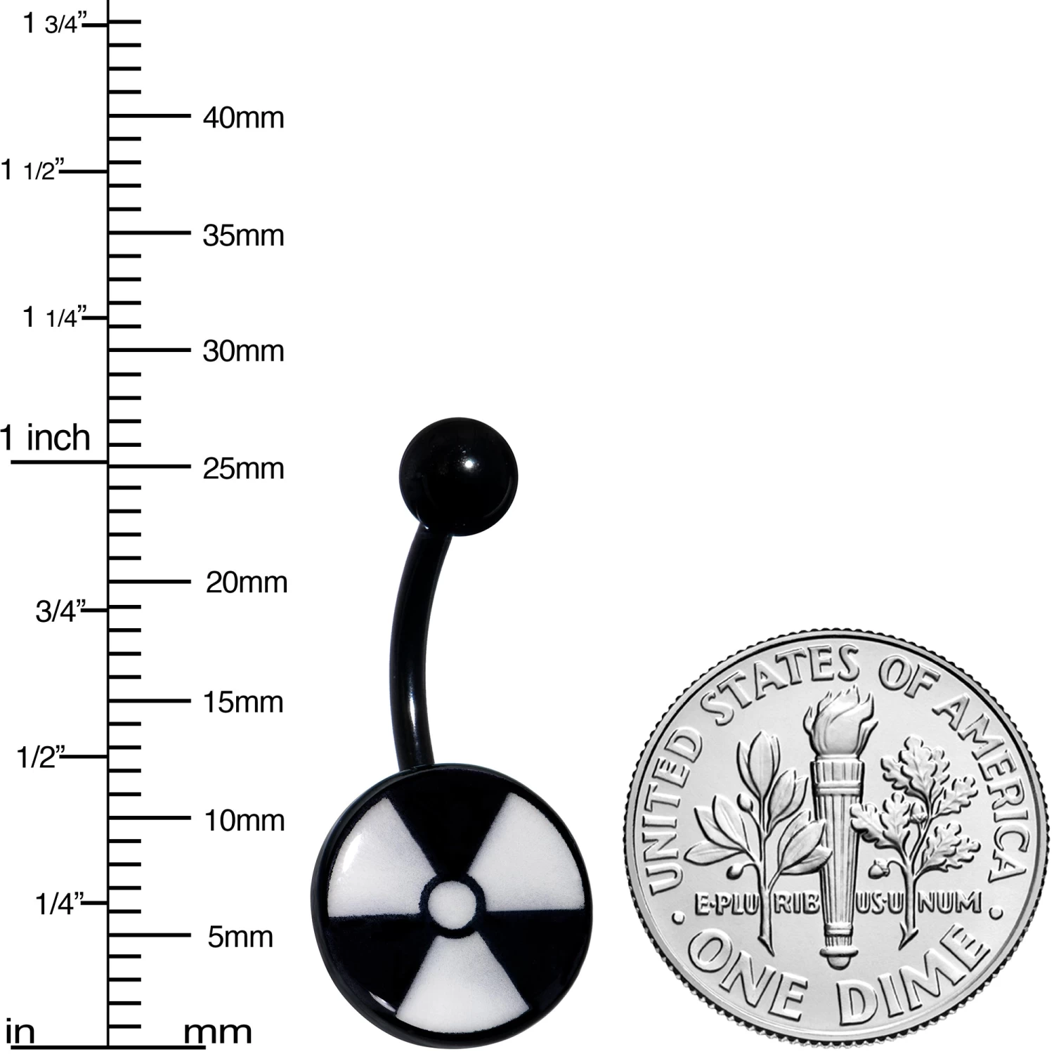 Black Glow In The Dark Radioactive Belly Ring 3 Black Glow In The Dark Radioactive Belly Ring - Image 3