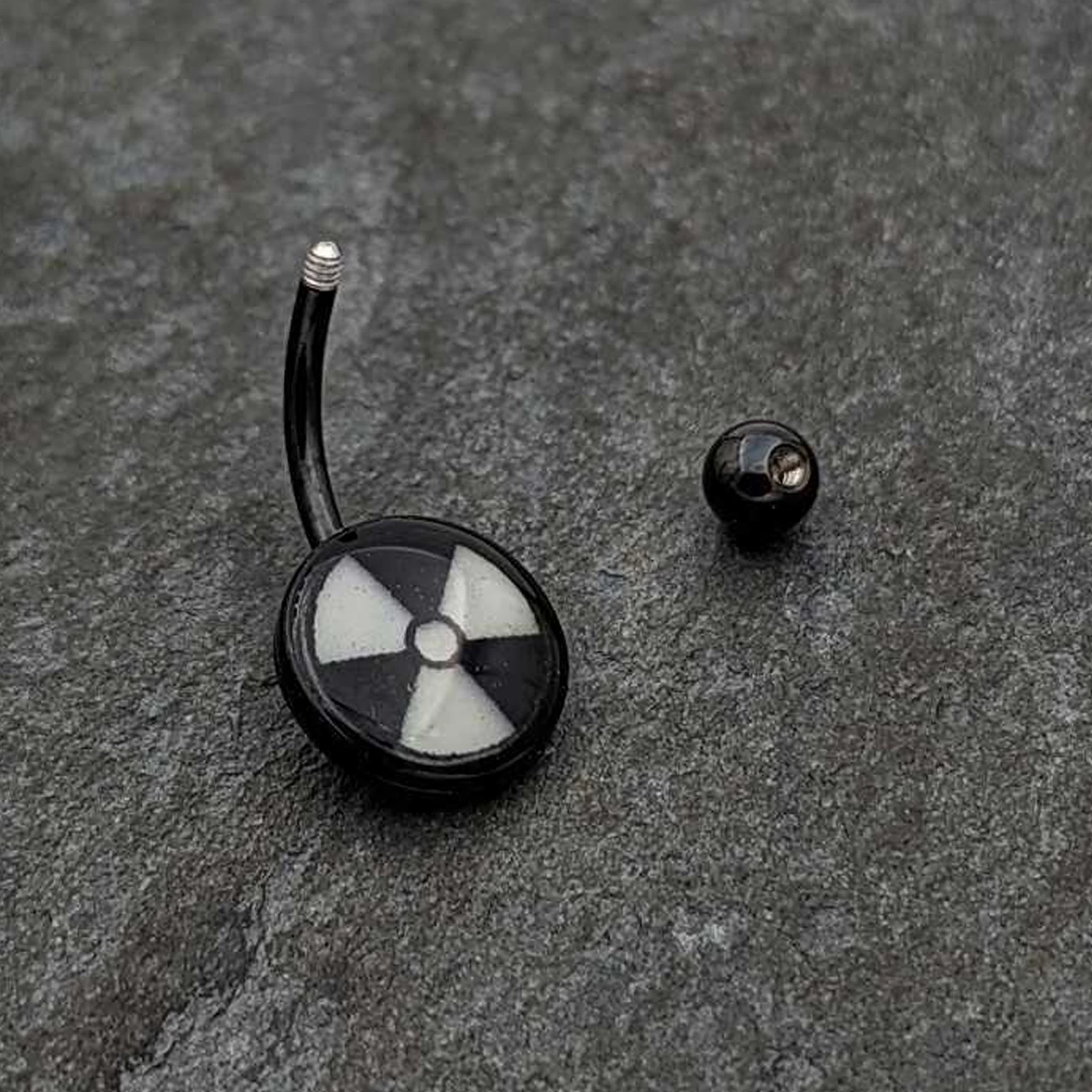 Black Glow In The Dark Radioactive Belly Ring 7 Black Glow In The Dark Radioactive Belly Ring - Image 7