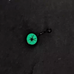Black Glow In The Dark Black Widow Spider Belly Ring -Body Jewelry Store CUBNA BKGL SPIDER.otherimage4