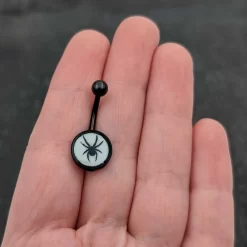 Black Glow In The Dark Black Widow Spider Belly Ring -Body Jewelry Store CUBNA BKGL SPIDER.otherimage7