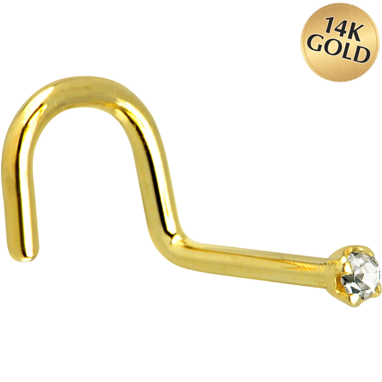 Solid 14KT Yellow Gold 1.5mm Genuine Diamond Nose Ring 5 Solid 14KT Yellow Gold 1.5mm Genuine Diamond Nose Ring - Image 5