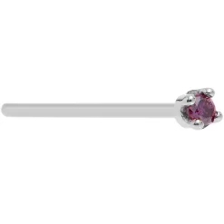 Solid 14KT White Gold (February) 1.5mm Genuine Purple Diamond Nose Ring 18 Solid 14KT White Gold (February) 1.5mm Genuine Purple Diamond Nose Ring -Body Jewelry Store G 2048