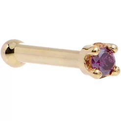 Solid 14KT Yellow Gold (February) 1.5mm Genuine Purple Diamond Nose Ring -Body Jewelry Store G 2064 81b4ea29 bd36 47b1 ba06 64206e521baf