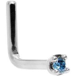 Solid 14KT White Gold (September) 1.5mm Genuine Blue Diamond Nose Ring -Body Jewelry Store G 2071 84cbf222 c115 4398 88f0 be5225bbd83a