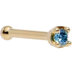 Solid 14KT Yellow Gold (September) 1.5mm Genuine Blue Diamond Nose Ring 22 Solid 14KT Yellow Gold (September) 1.5mm Genuine Blue Diamond Nose Ring -Body Jewelry Store G 2085