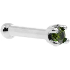 Solid 14KT White Gold (May) 1.5mm Genuine Green Diamond Nose Ring -Body Jewelry Store G 2094 efd0389f 3d0e 418c 94d1 219fda8a4852