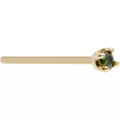 Solid 14KT Yellow Gold (May) 1.5mm Genuine Green Diamond Nose Ring 18 Solid 14KT Yellow Gold (May) 1.5mm Genuine Green Diamond Nose Ring -Body Jewelry Store G 2098