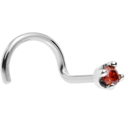 Solid 14KT White Gold (January) 1.5mm Genuine Red Diamond Nose Ring 29 Solid 14KT White Gold (January) 1.5mm Genuine Red Diamond Nose Ring -Body Jewelry Store G 2113
