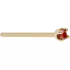 Solid 14KT Yellow Gold (January) 1.5mm Genuine Red Diamond Nose Ring -Body Jewelry Store G 2118