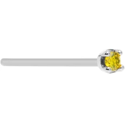 Solid 14KT White Gold (November) 1.5mm Genuine Yellow Diamond Nose Ring 18 Solid 14KT White Gold (November) 1.5mm Genuine Yellow Diamond Nose Ring -Body Jewelry Store G 2128
