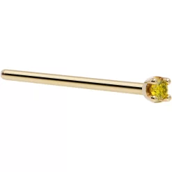 Solid 14KT Yellow Gold (November) 1.5mm Genuine Yellow Diamond Nose Ring -Body Jewelry Store G 2137 b8894801 09df 45ce a77c b7e43bf06f0c