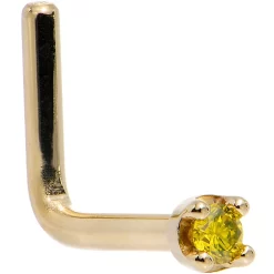 Solid 14KT Yellow Gold (November) 1.5mm Genuine Yellow Diamond Nose Ring -Body Jewelry Store G 2141 392dc55d ae57 433e aade e8e295654e6a