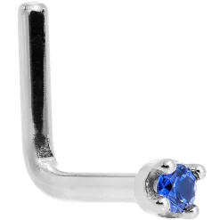 Solid 18KT White Gold (September) 1.5mm Genuine Blue Sapphire Nose Ring -Body Jewelry Store G 2585 9028ffa0 e047 450a 8407 59f9ed02b8e7