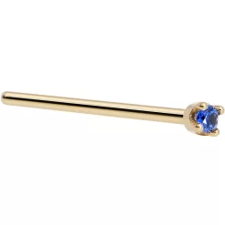 Solid 14KT Yellow Gold (September) 1.5mm Genuine Blue Sapphire Nose Stud Ring 18 Solid 14KT Yellow Gold (September) 1.5mm Genuine Blue Sapphire Nose Stud Ring -Body Jewelry Store G 2601