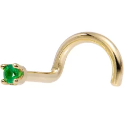 Solid 18KT Yellow Gold (May) 1.5mm Genuine Emerald Nose Ring 14 Solid 18KT Yellow Gold (May) 1.5mm Genuine Emerald Nose Ring -Body Jewelry Store G 2635 fe86b418 252d 4dd7 8530 8e2ee71e07a5