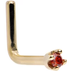 Solid 14KT Yellow Gold (January) 1.5mm Genuine Red Diamond Nose Ring -Body Jewelry Store G 2738 412e9a64 ab34 4eed a115 5a88793c279e