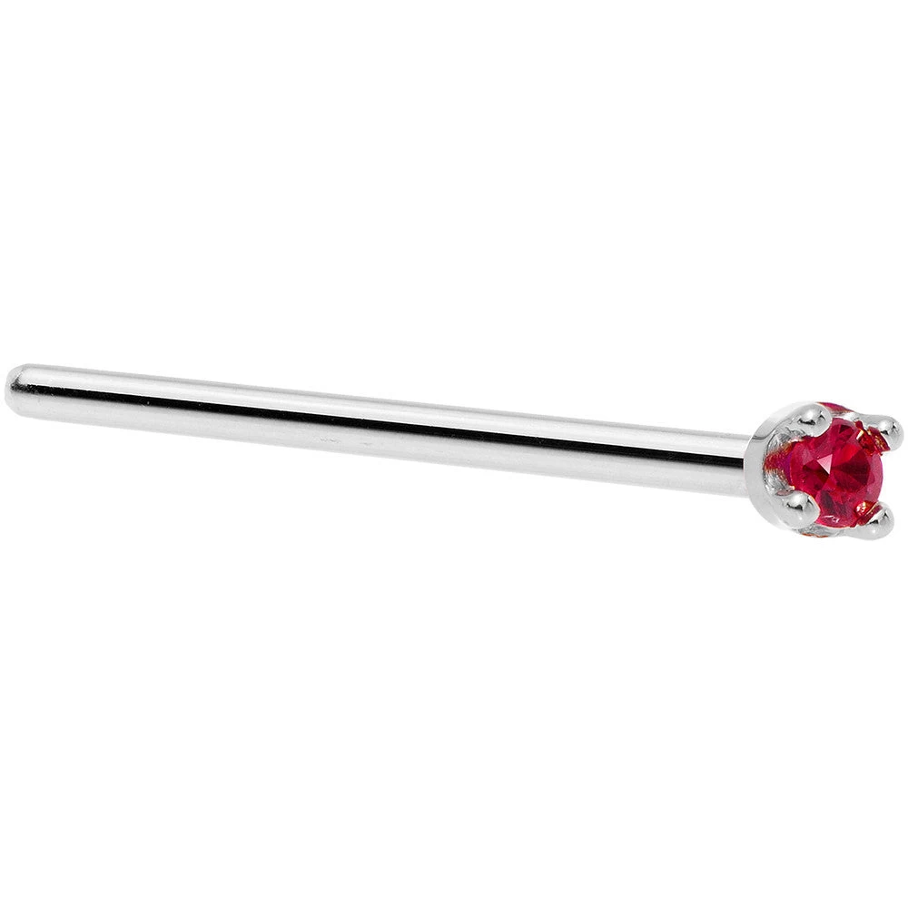 Solid 18KT White Gold 1.5mm Diamond Cut Genuine Ruby Nose Ring 15 Solid 18KT White Gold 1.5mm Diamond Cut Genuine Ruby Nose Ring - Image 15