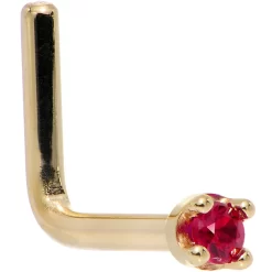 Solid 18KT Yellow Gold 1.5mm Diamond Cut Genuine Ruby Nose Ring -Body Jewelry Store G 2755 35604052 d06b 4f22 8f1c 63afadedfc68
