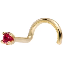 Solid 18KT Yellow Gold 1.5mm Diamond Cut Genuine Ruby Nose Ring -Body Jewelry Store G 2762 f1a0b70f 587c 4e22 97ed ece2719c6207
