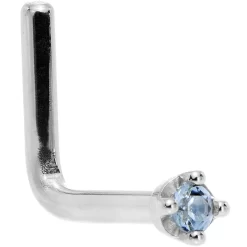 Solid 18KT White Gold (December) 1.5mm Genuine Topaz Nose Ring 15 Solid 18KT White Gold (December) 1.5mm Genuine Topaz Nose Ring -Body Jewelry Store G 2765 copy
