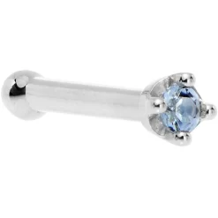Solid 18KT White Gold (December) 1.5mm Genuine Topaz Nose Ring 16 Solid 18KT White Gold (December) 1.5mm Genuine Topaz Nose Ring -Body Jewelry Store G 2766 copy