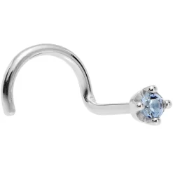 Solid 18KT White Gold (December) 1.5mm Genuine Topaz Nose Ring 18 Solid 18KT White Gold (December) 1.5mm Genuine Topaz Nose Ring -Body Jewelry Store G 2767