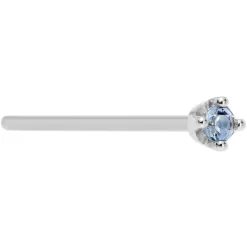 Solid 18KT White Gold (December) 1.5mm Genuine Topaz Nose Ring 22 Solid 18KT White Gold (December) 1.5mm Genuine Topaz Nose Ring -Body Jewelry Store G 2771