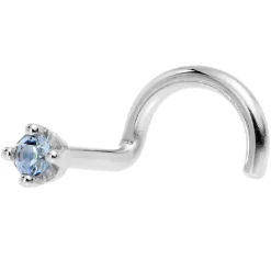 Solid 18KT White Gold (December) 1.5mm Genuine Topaz Nose Ring 14 Solid 18KT White Gold (December) 1.5mm Genuine Topaz Nose Ring -Body Jewelry Store G 2773 copy