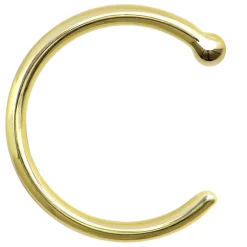 18 Gauge 3/8 Solid 18KT Yellow Gold Nose Hoop -Body Jewelry Store G 2804