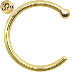 18 Gauge 5/16 Solid 18KT Yellow Gold Nose Hoop