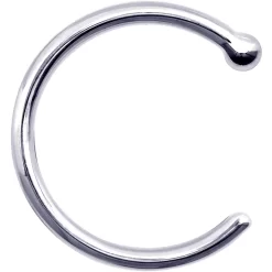 18 Gauge 3/8 Solid 18KT White Gold Nose Hoop 5 18 Gauge 3/8 Solid 18KT White Gold Nose Hoop -Body Jewelry Store G 2808