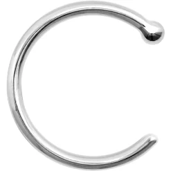 18 Gauge 5/16 Solid 18KT White Gold Nose Hoop -Body Jewelry Store G 2809
