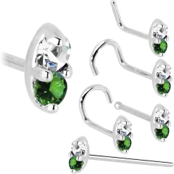14kt White Gold 1.5mm Genuine Emerald Diamond Marquise Nose Ring -Body Jewelry Store G 2902 6bead590 6117 4a9e 9d77 d62064d0f0f0
