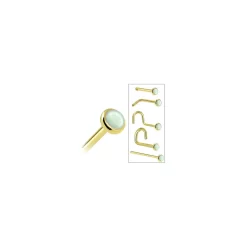 Solid 14KT Yellow Gold 2mm Aventurine Quartz Nose Ring 14 Solid 14KT Yellow Gold 2mm Aventurine Quartz Nose Ring -Body Jewelry Store G 2907