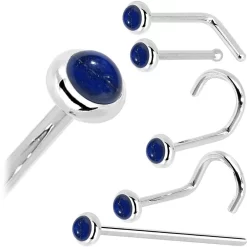 Solid 14KT White Gold 2mm Lapis Lazuli Straight Nose Ring -Body Jewelry Store G 2908 b1ca0595 7b5d 46d9 9b4f 8cea9371f5fa