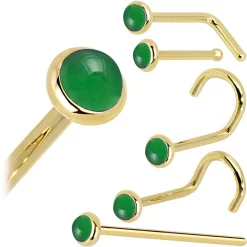 Solid 14KT Yellow Gold 2mm Jade Nose Ring 15 Solid 14KT Yellow Gold 2mm Jade Nose Ring -Body Jewelry Store G 2913 96071c5e 3b7d 43f0 ac2d 48c46e247b31