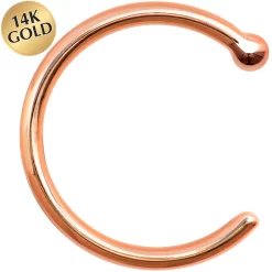 18 Gauge 5/16 Solid 14KT Rose Gold Nose Hoop