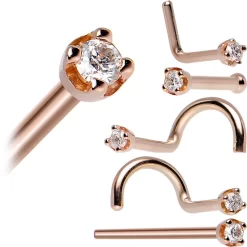 14KT Rose Gold 1.5mm Genuine Diamond Nose Ring -Body Jewelry Store G 2981 b45fd2a6 e013 4d59 95fd 452334182853