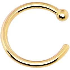 20 Gauge 1/4 14kt Solid Yellow Gold Nose Hoop 21 20 Gauge 1/4 14kt Solid Yellow Gold Nose Hoop -Body Jewelry Store G 2994