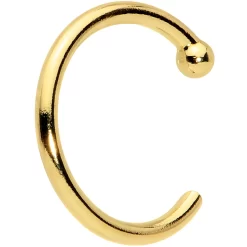 20 Gauge 1/4 14kt Solid Yellow Gold Nose Hoop 15 20 Gauge 1/4 14kt Solid Yellow Gold Nose Hoop -Body Jewelry Store G 2994.otherimage2
