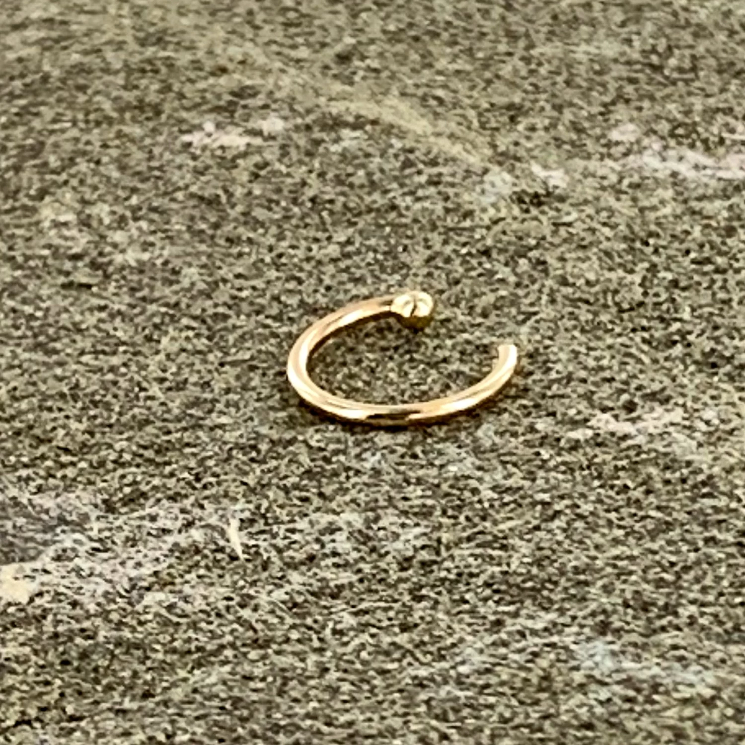 20 Gauge 1/4 14kt Solid Yellow Gold Nose Hoop 10 20 Gauge 1/4 14kt Solid Yellow Gold Nose Hoop - Image 10