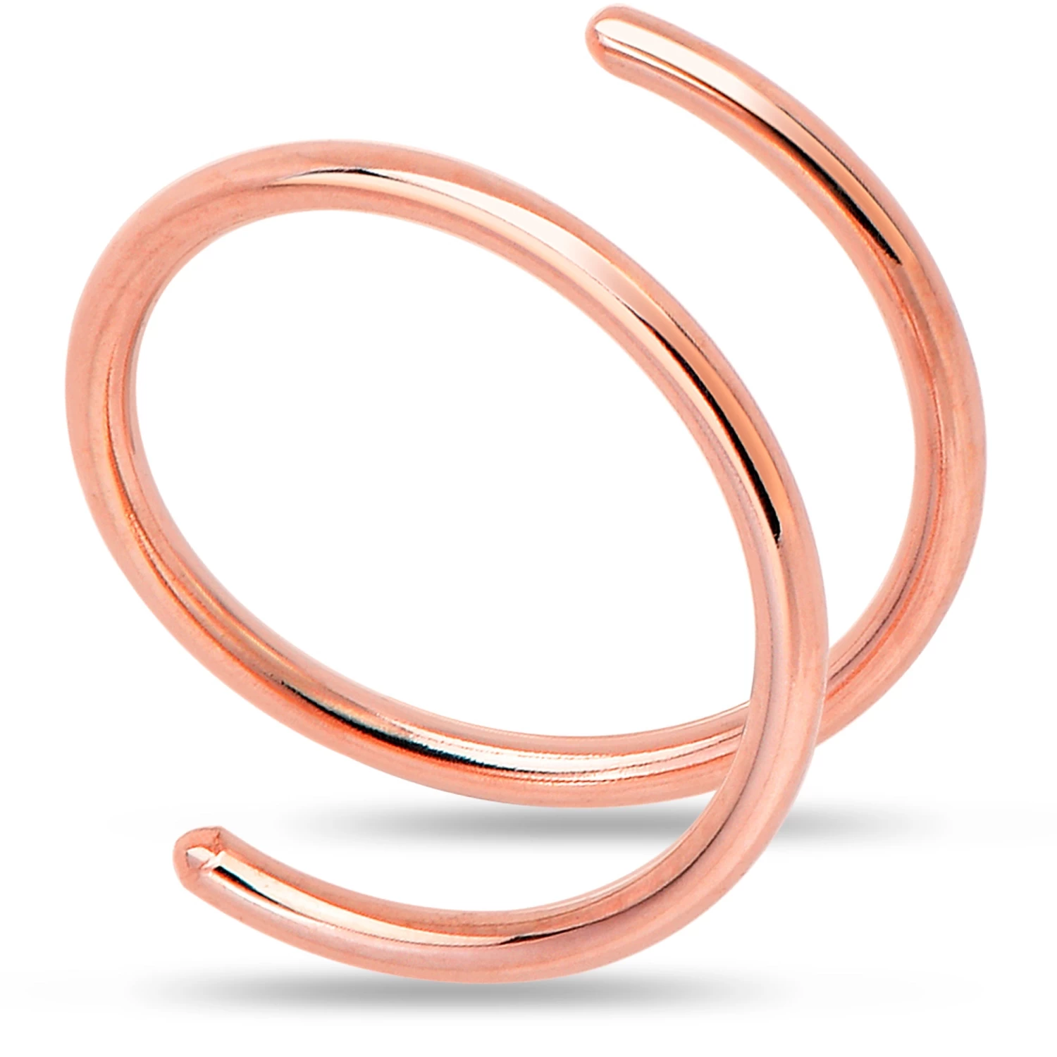 14k Solid Rose Gold Double Hoop Nose Spiral Nose Ring (Select Your Size) 1 14k Solid Rose Gold Double Hoop Nose Spiral Nose Ring (Select Your Size)